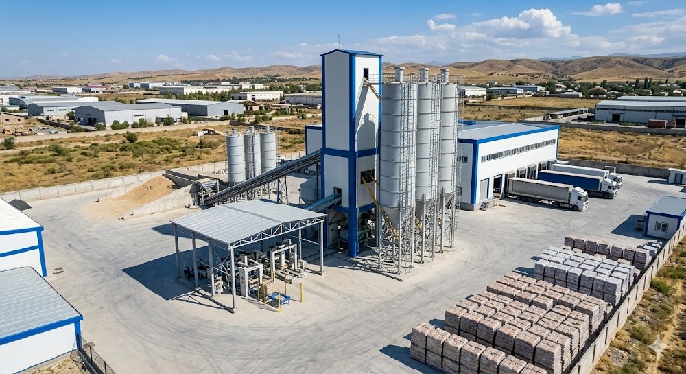 Pabrik Mortar Kering 15 TPH – Uzbekistan - Zhengzhou Sinoma Solution